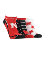 TCK socks Nebraska Red/Black/White / Large Nebraska Cornhuskers No Show Socks Full Field 3 Pack