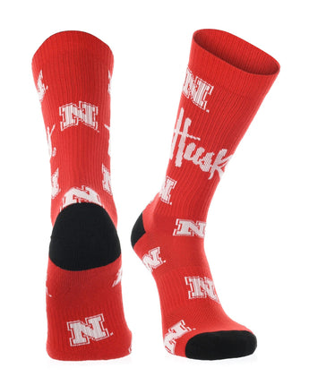 Nebraska Cornhuskers Mayhem Crew Socks (Imported)