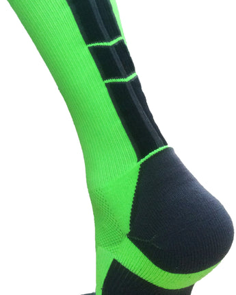 TCK socks Neon Green/Black / Large Crew Socks Baseline 3.0 Adult Sizes Team Colors