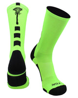 TCK socks Neon Green/Black / Large Midline Lacrosse Logo Crew Socks