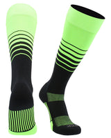 TCK socks Neon Green/Black / Small TCK Elite Breaker Striped Athletic Socks | Over-the-Calf Soccer & Baseball