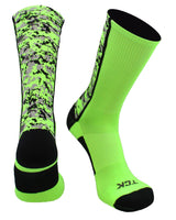 TCK socks Neon Green/Black / X-Large Digital Camo Crew Socks