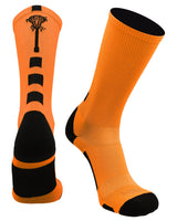 TCK socks Neon Orange/Black / Large Midline Lacrosse Logo Crew Socks