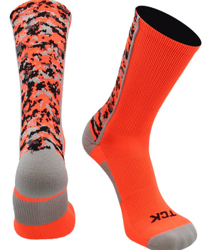 TCK socks Neon Orange / X-Large Digital Camo Crew Socks