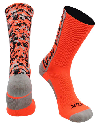 TCK socks Neon Orange / X-Large Digital Camo Crew Socks