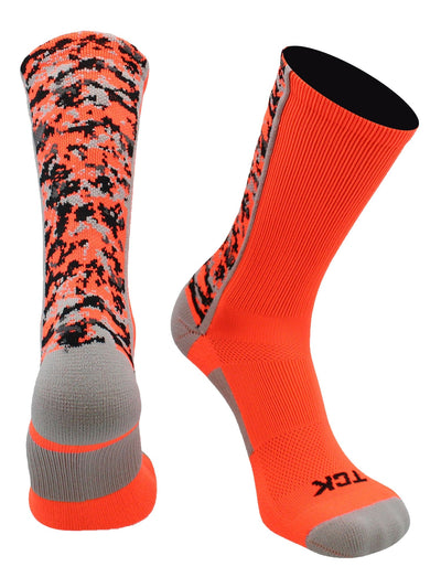 TCK socks Neon Orange / X-Large Digital Camo Crew Socks