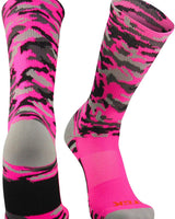 TCK socks Neon Pink Camo / Large Elite Woodland Camo Performance Crew Socks