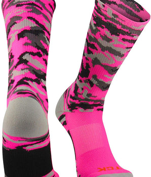TCK socks Neon Pink Camo / Large Elite Woodland Camo Performance Crew Socks
