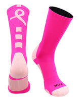 TCK socks Neon Pink/Pale Pink / Large Baseline Breast Cancer Awareness Crew Socks