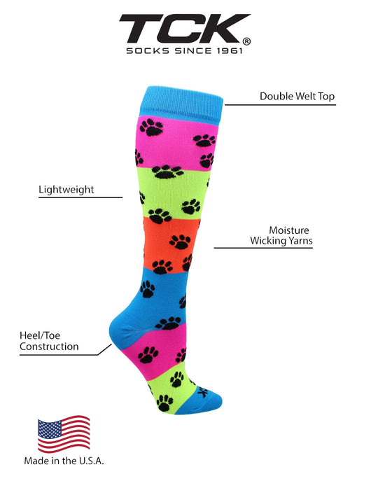 TCK socks Neon Rainbow Fun Print Socks