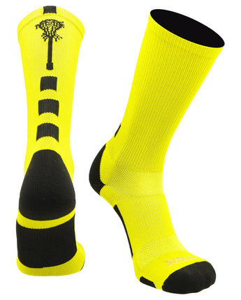 TCK socks Neon Yellow/Black / X-Large Midline Lacrosse Logo Crew Socks
