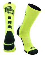 TCK socks Neon Yellow/Dark Green / Large Baylor Bears Baseline Crew USA Made