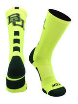 TCK socks Neon Yellow/Dark Green / Large Baylor Bears Baseline Crew USA Made