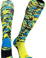 TCK socks Neon Yellow/Electric Blue / Large Elite Performance Camo Over The Calf Socks