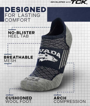 Nevada Wolfpack No Show Tour Socks - Made in USA