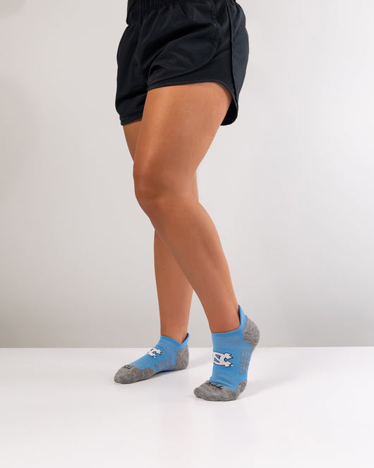TCK socks North Carolina Tar Heels No Show Running & Golf Socks Mens & Womens - Tour - Performance Athletic Ankle Tab Socks, Soft Cushioned