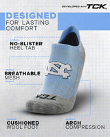 TCK socks North Carolina Tar Heels Tour No Show Tab Socks - Made in USA