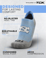 TCK socks North Carolina Tar Heels Tour No Show Tab Socks - Made in USA