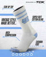 TCK socks North Carolina Tar Heels | Vintage | NCAA Mens and Womens Soft Cotton Sock