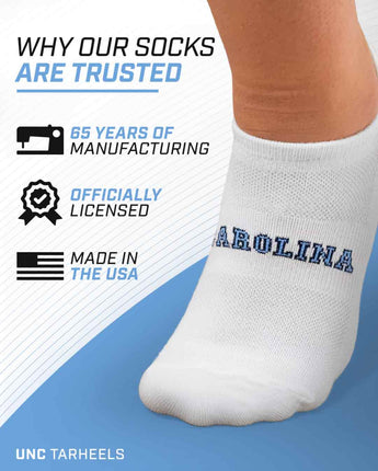 TCK socks North Carolina Tarheels / One Size TCK North Carolina Tarheels No Show Liner Socks (3-Pack)