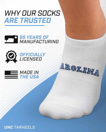TCK socks North Carolina Tarheels / One Size TCK North Carolina Tarheels No Show Liner Socks (3-Pack)
