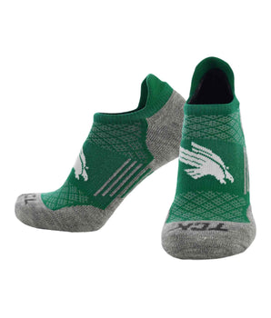 TCK socks North Texas Mean Green / Large North Texas Mean Green Tour No Show Tab Socks - Made in USA