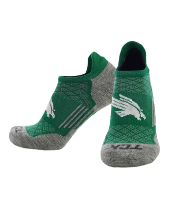 TCK socks North Texas Mean Green / Large North Texas Mean Green Tour No Show Tab Socks - Made in USA