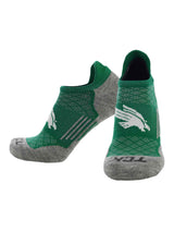 TCK socks North Texas Mean Green / Large North Texas Mean Green Tour No Show Tab Socks - Made in USA