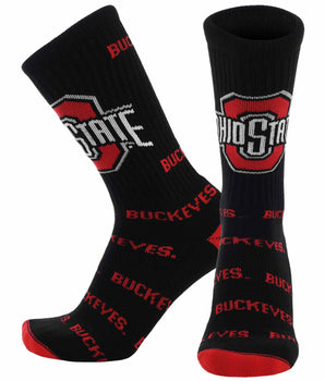 Ohio State Buckeyes Mayhem Crew Socks (Made in USA)