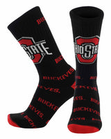 TCK socks Ohio State Black/Scarlet / Large Ohio State Buckeyes Mayhem Crew Socks (Made in USA)