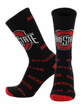 TCK socks Ohio State Black/Scarlet / Large Ohio State Buckeyes Mayhem Crew Socks (Made in USA)