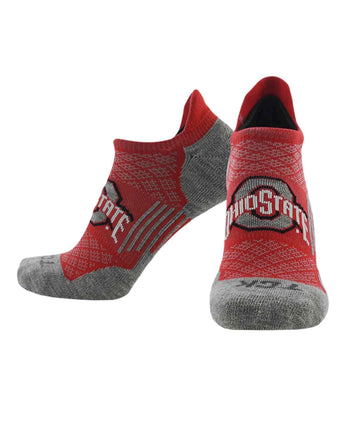 TCK socks Ohio State Buckeyes / Large Ohio State Buckeyes Tour No Show Tab Socks - Made in USA