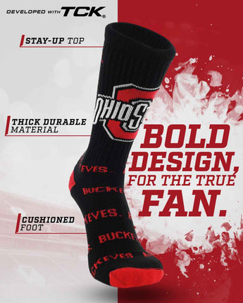 TCK socks Ohio State Buckeyes Mayhem Crew Socks (Made in USA)