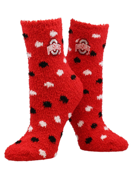 TCK socks Ohio State Buckeyes / Medium NCAA College Fuzzy Socks For Women & Men, Warm and Cozy Socks Womens Licensed University Sock