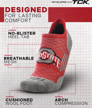 TCK socks Ohio State Buckeyes No Show Tour Socks
