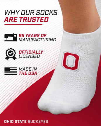 TCK socks Ohio State Buckeyes / One Size TCK Ohio State Buckeyes No Show Liner Socks (3-Pack)