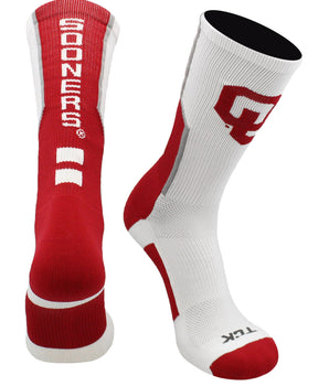 TCK socks Oklahoma Crimson/Grey/White / Large Oklahoma Sooners Socks Perimeter Crew
