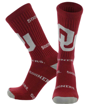 Oklahoma Sooners Mayhem Crew Socks (Made in USA)
