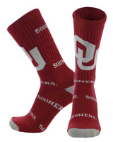 TCK socks Oklahoma Crimson/White / Large Oklahoma Sooners Mayhem Crew Socks (Made in USA)