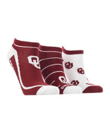 TCK socks Oklahoma Crimson/White / Large Oklahoma Sooners No Show Socks Full Field 3 Pack