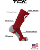 TCK socks Oklahoma Sooners Baseline Crew USA Made