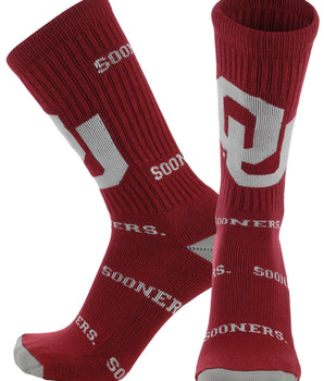Oklahoma Sooners Mayhem Crew Socks (Made in the USA)
