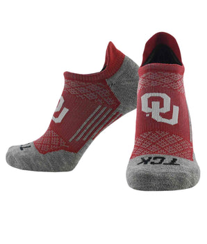TCK socks Oklahoma Sooners / Large Oklahoma Sooners Tour No Show Tab Socks - Made in USA