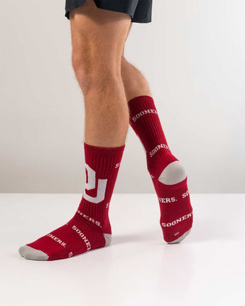 TCK socks Oklahoma Sooners Mayhem Crew Socks (Made in USA)