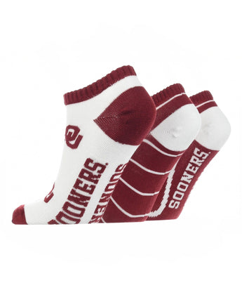 TCK socks Oklahoma Sooners No Show Socks Full Field 3 Pack