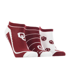 TCK socks Oklahoma Sooners No Show Socks Full Field 3 Pack