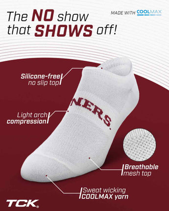 TCK socks Oklahoma Sooners / One Size TCK Oklahoma Sooners No Show Liner Socks (3-Pack)