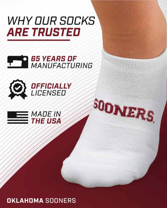 TCK socks Oklahoma Sooners / One Size TCK Oklahoma Sooners No Show Liner Socks (3-Pack)
