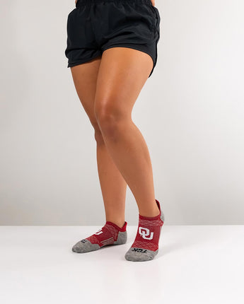 TCK socks Oklahoma Sooners Tour No Show Tab Socks - Made in USA