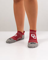 TCK socks Oklahoma Sooners Tour No Show Tab Socks - Made in USA